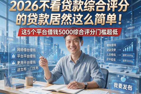 2026不看贷款综合评分的贷款居然这么简单！这5个平台借钱5000综合评分门槛超低