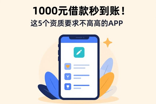 1000元借款秒到账！这5个资质要求不高的APP，应急用太方便了