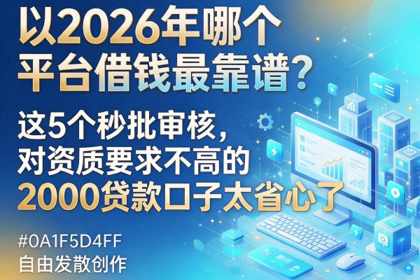 2026年哪个平台借钱最靠谱?这5个秒批审核、对资质要求不高的2000贷款口子太省心了