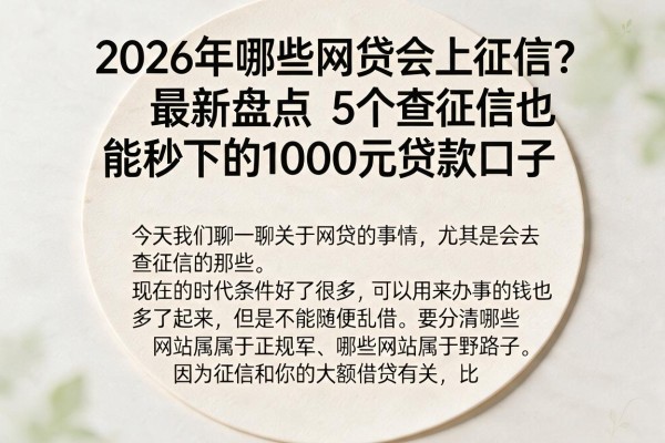 2026年哪些网贷会上征信?最新盘点5个查征信也能秒下的1000元贷款口子