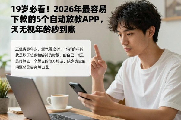 19岁必看!2026年最容易下款的5个自动放款APP,无视年龄秒到账