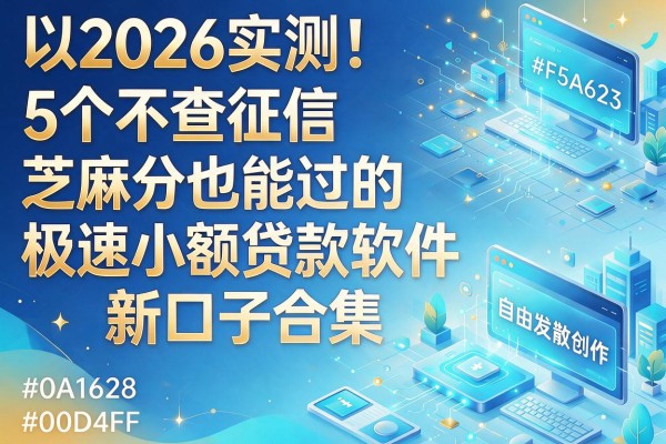 2026实测！5个不查征信芝麻分也能过的极速小额贷款软件新口子合集