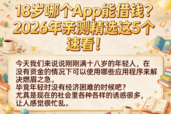 18岁哪个App能借钱?2026年亲测精选这5个,速看!
