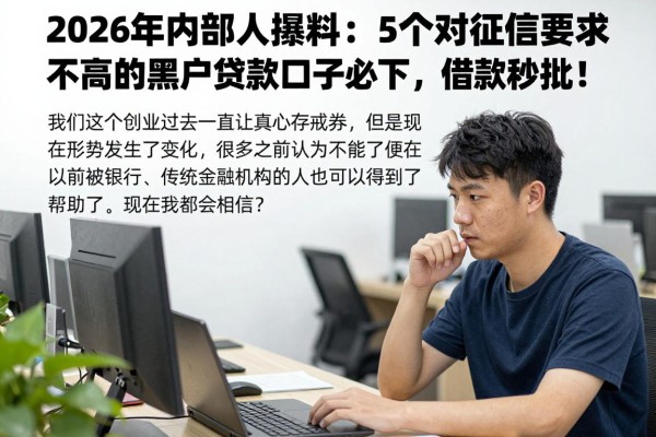 2026年内部人爆料:5个对征信要求不高的黑户贷款口子必下,借款秒批!