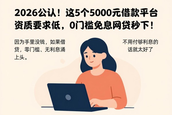 2026公认!这5个5000元借款平台资质要求低,0门槛免息网贷秒下!