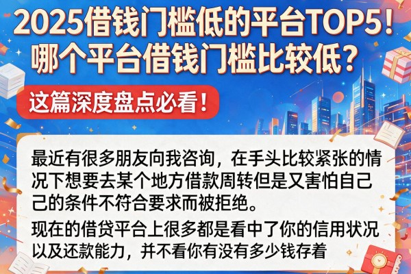 2025借钱门槛低的平台TOP5!哪个平台借钱门槛比较低?这篇深度盘点必看!
