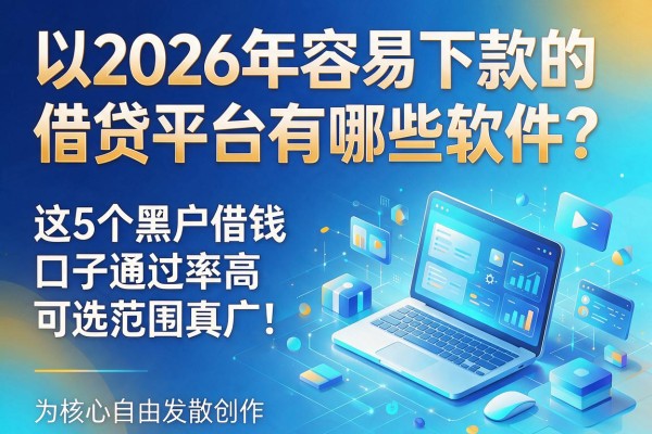 2026年容易下款的借贷平台有哪些软件？这5个黑户借钱口子通过率高，可选范围真广！