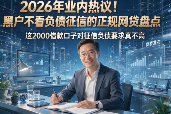 2026年业内热议！黑户不看负债征信的正规网贷盘点，这2000借款口子对征信负债要求真不高