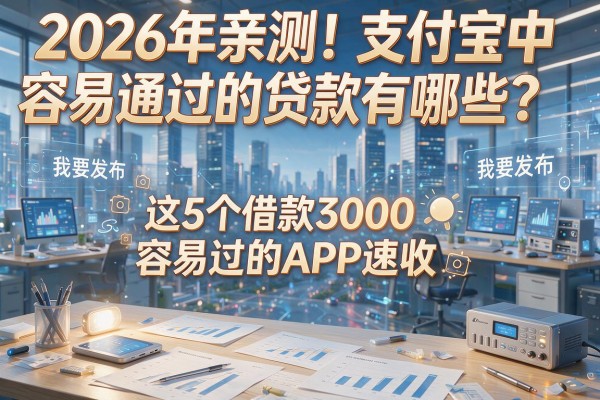 2026年亲测!支付宝中容易通过的贷款有哪些?这5个借款3000容易过的APP速收