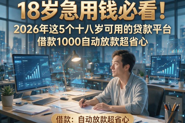 18岁急用钱必看！2026年这5个十八岁可用的贷款平台，借款1000自动放款超省心