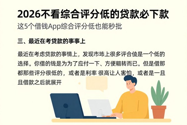 2026不看综合评分低的贷款必下款!这5个借钱App综合评分低也能秒批