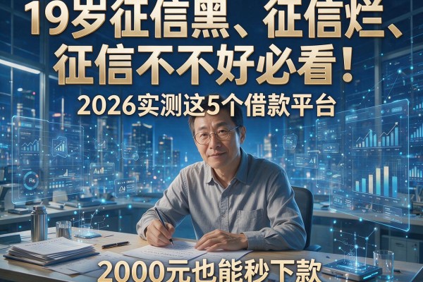 19岁征信黑、征信烂、征信不好必看!2026实测这5个借款平台,2000元也能秒下款!