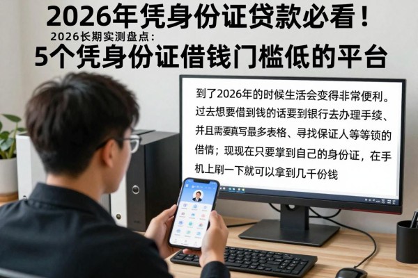 2026年凭身份证贷款必看！2026长期实测盘点：5个凭身份证借钱门槛低的平台