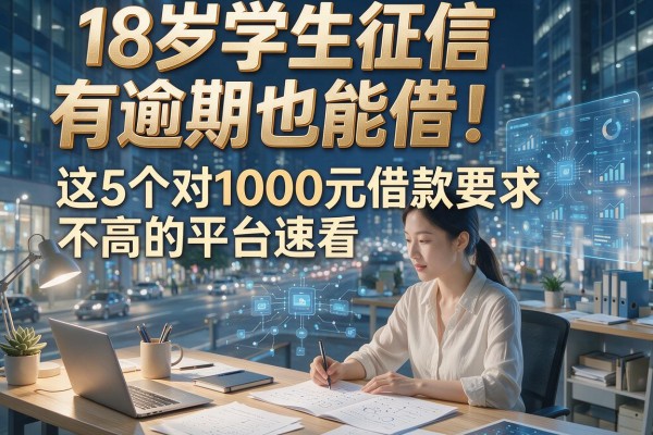 18岁学生征信有逾期也能借！这5个对1000元借款要求不高的平台速看