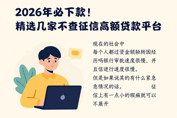 2026年必下款!精选几家不查征信高额贷款平台,对征信要求极低