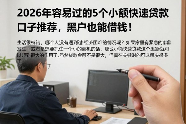 2026年容易过的5个小额快速贷款口子推荐,黑户也能借钱!