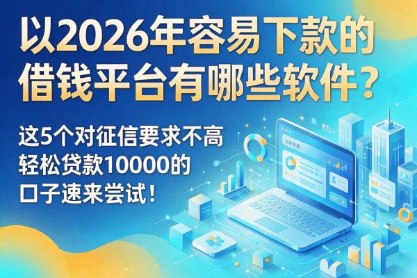 2026年容易下款的借钱平台有哪些软件?这5个对征信要求不高、轻松贷款10000的口子速来尝试!