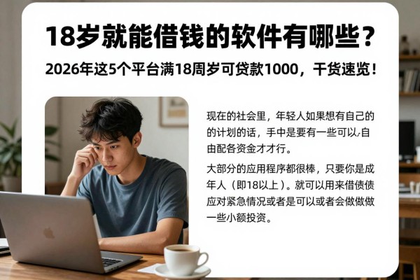 18岁就能借钱的软件有哪些?2026年这5个平台满18周岁可贷款1000,干货速览!