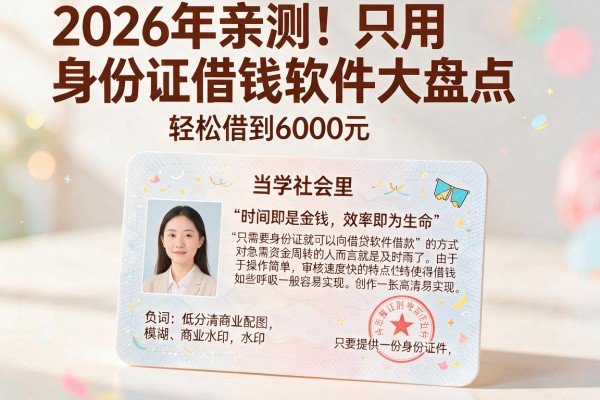 2026年亲测!只用身份证借钱软件大盘点,轻松借到6000元
