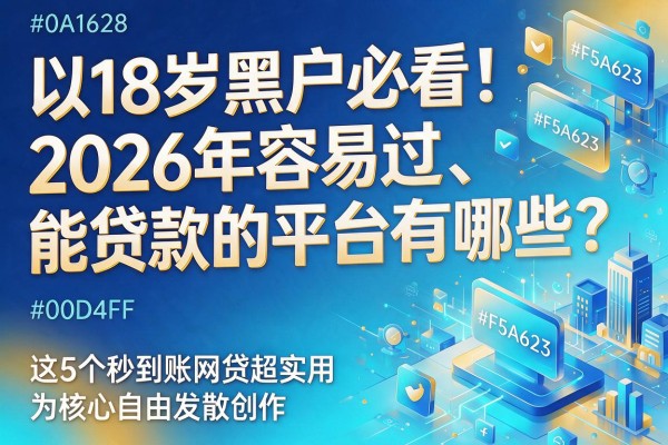 18岁黑户必看！2026年容易过、能贷款的平台有哪些？这5个秒到账网贷超实用