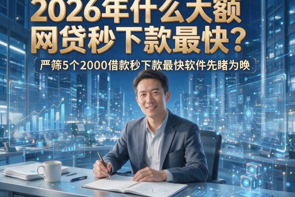 2026年什么大额网贷秒下款最快?严筛5个2000借款秒下款最快软件先睹为快!