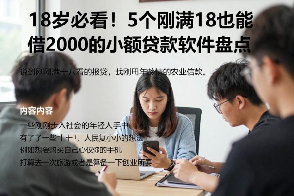 18岁必看!5个刚满18也能借2000的小额贷款软件盘点