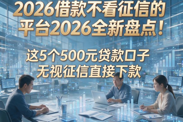 2026借款不看征信的平台2026全新盘点！这5个500元贷款口子无视征信直接下款