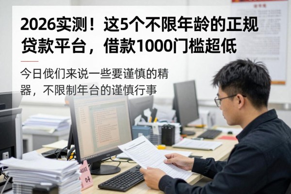 2026实测！这5个不限年龄的正规贷款平台，借款1000门槛超低