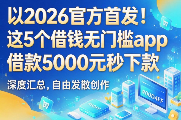 2026官方首发!这5个借钱无门槛app,借款5000元秒下款深度汇总