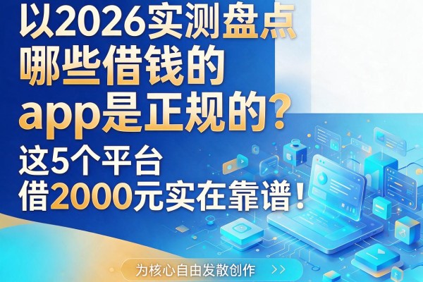 2026实测盘点：哪些借钱的app是正规的？这5个平台借2000元实在靠谱！