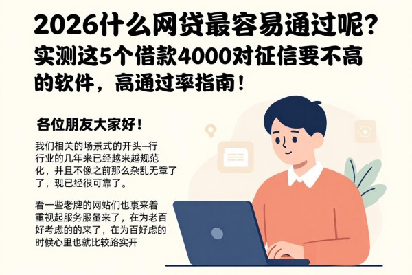 2026什么网贷最容易通过呢？实测这5个借款4000对征信要求不高的软件，高通过率指南！
