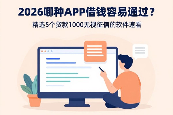 2026哪种APP借钱容易通过?精选5个贷款1000无视征信的软件速看
