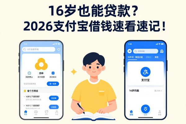 16岁也能贷款？2026支付宝借钱速看速记！附5个秒批APP推荐
