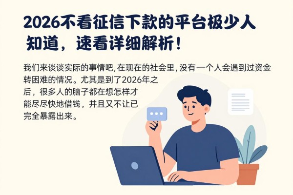2026不看征信下款的平台极少人知道，速看详细解析！