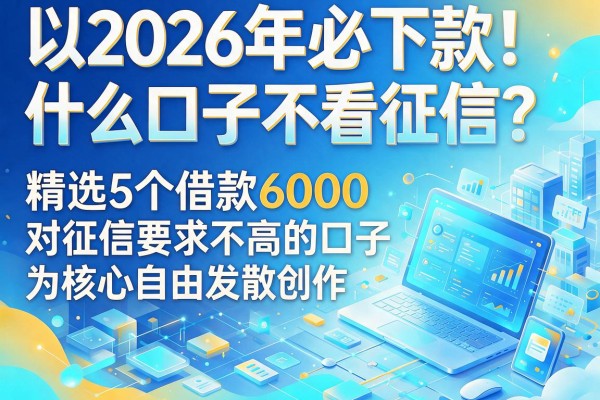 2026年必下款!什么口子不看征信?精选5个借款6000对征信要求不高的口子
