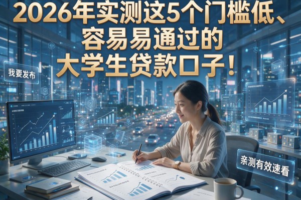 2026年实测这5个门槛低、容易通过的大学生贷款口子！亲测有效速看