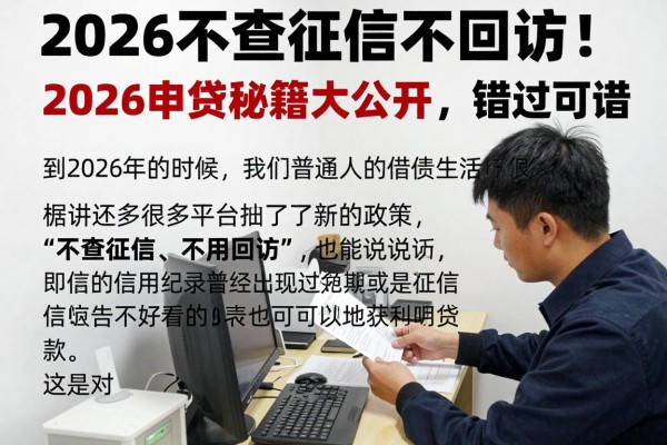 2026不查征信不回访!2026申贷秘籍大公开,错过可惜