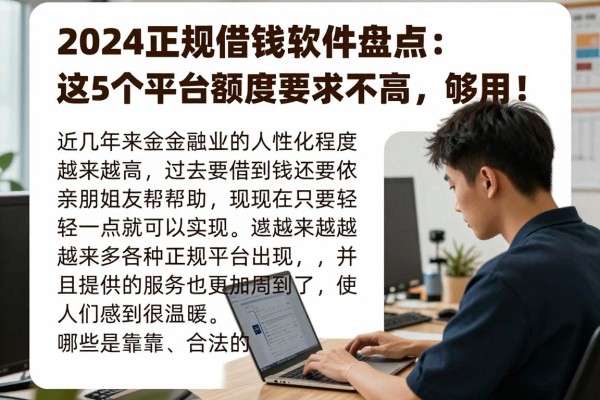 2024正规借钱软件盘点:这5个平台额度要求不高,够用!