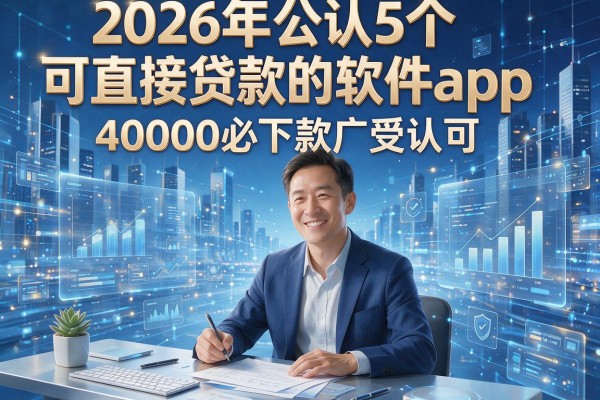 2026年公认5个可直接贷款的软件app,40000必下款广受认可!