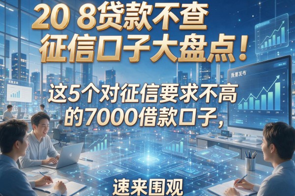 20 8贷款不查征信口子大盘点！这5个对征信要求不高的7000借款口子，速来围观