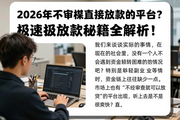 2026年不审核直接放款的平台有哪些?极速放款秘籍全解析!