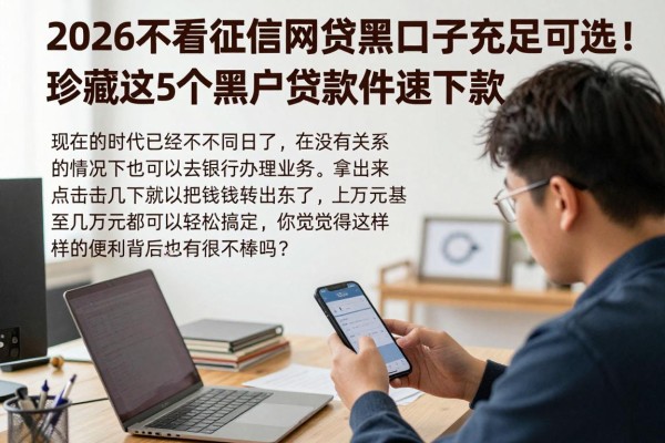 2026不看征信网贷黑口子充足可选!珍藏这5个黑户贷款软件速下款