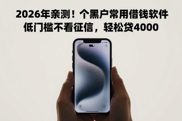 2026年亲测！5个黑户手机常用的借钱软件，低门槛不看征信，轻松贷4000