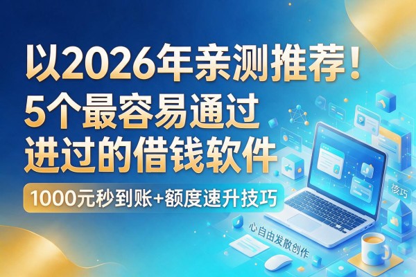 2026年亲测推荐！5个最容易通过的借钱软件，1000元秒到账+额度速升技巧