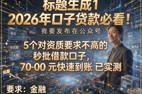 2026年口子贷款必看!5个对资质要求不高的秒批借款口子,7000元快速到账已实测
