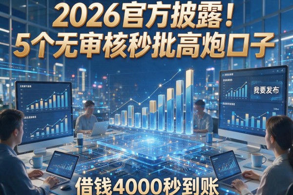 2026官方披露！5个无审核秒批高炮口子，借钱4000秒到账