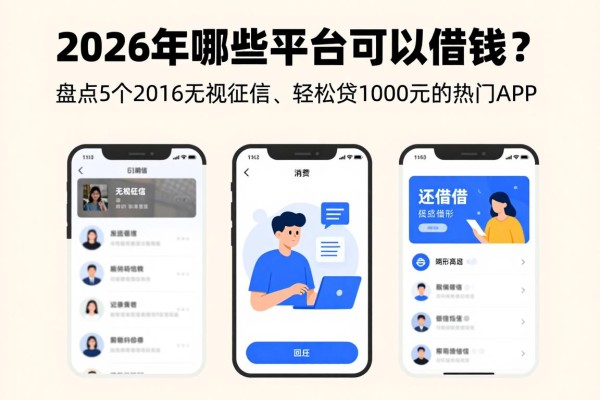 2026年哪些平台可以借钱?盘点5个2026无视征信、轻松贷1000元的热门APP