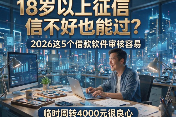 18岁以上征信不好也能过?2026这5个借款软件审核容易,临时周转4000元很良心!