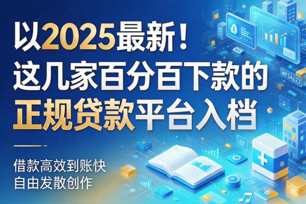 2025最新!这几家百分百下款的正规贷款平台入档,借款高效到账快