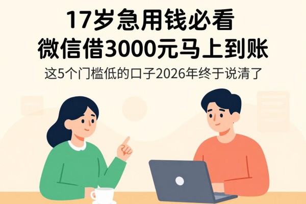 17岁急用钱必看!微信借3000元马上到账,这5个门槛低的口子2026年终于说清了